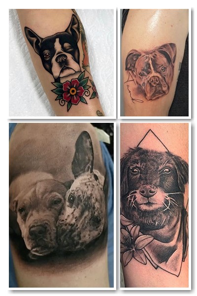 тату собака допомагає власнику