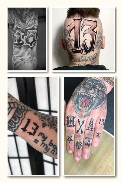 Тату з числом 13