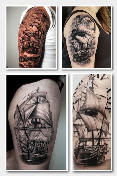 Тату корабель може мати різні особливості