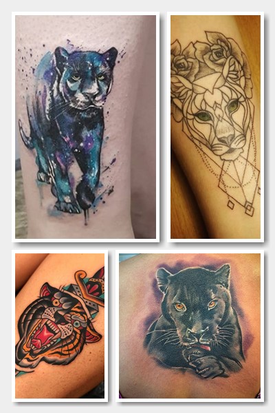 жіноче тату пантера