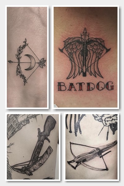 Татуювання зі стрілами, луком, арбалетом