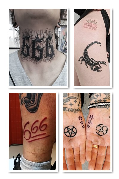 Де краще нанести татуювання 666