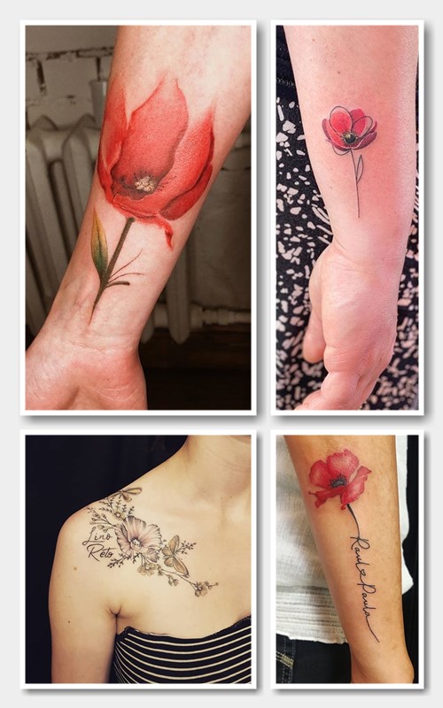 реалістичне тату мак