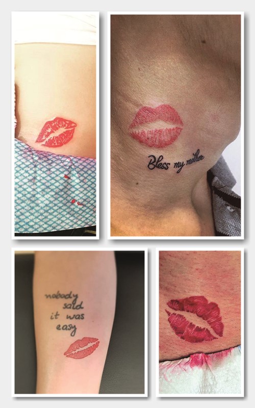 тату поцілунок роблять у стилі реалізм