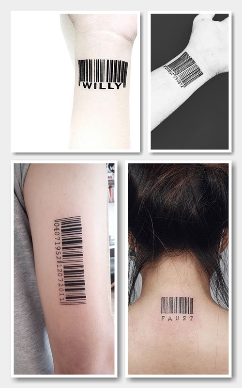 в тату штрих код «зашивають» важливі для себе дані