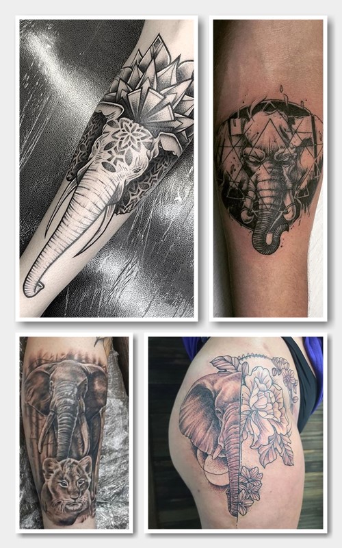 татуювання зі слоном чи мамонтом