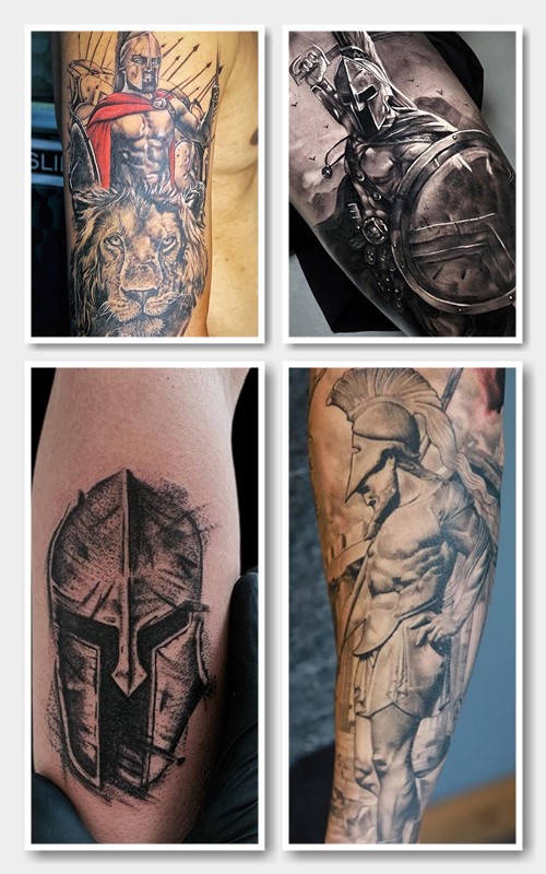 Портрет з атрибутами спартанця тату