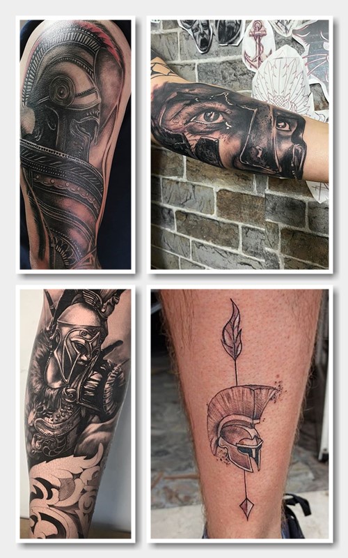 Татуювання з воїнами-спартанцями 