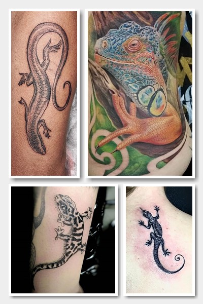 тату ящірка на тілі