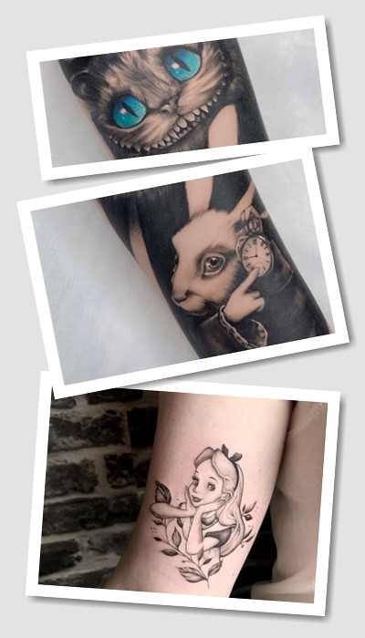 Тату з книги Аліса в країні чудес 
