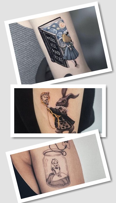 тату Аліса в країні чудес варіанти