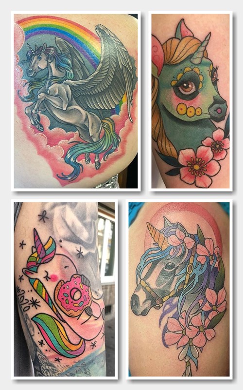 Тату єдиноріг може розташовуватись на різних частинах тіла