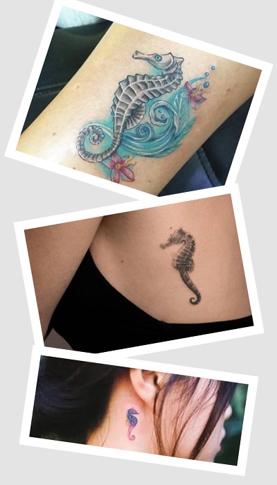 Стилі та кольори тату Морський коник