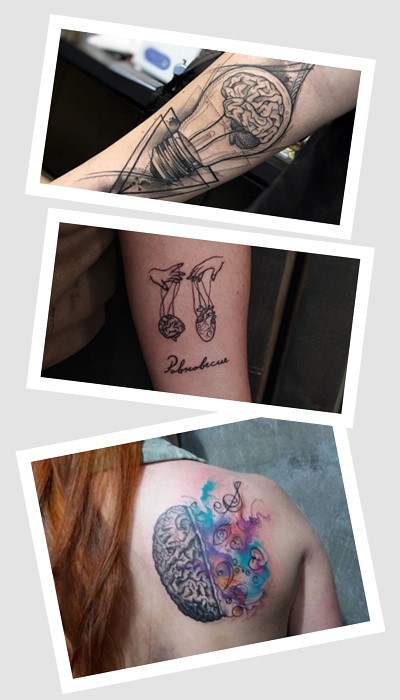 Татуювання, що зображує мозок