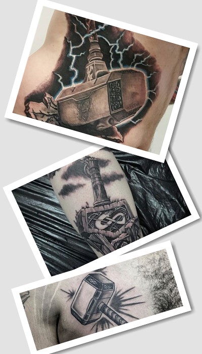Стилі та додаткові елементи Тату молот Тора 