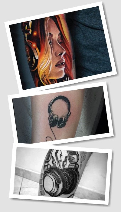 Популярні ідеї для тату навушники