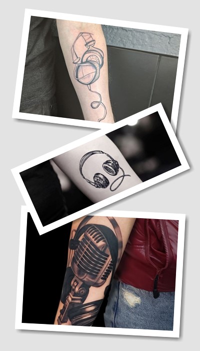 Стилі та місця нанесення тату навушники