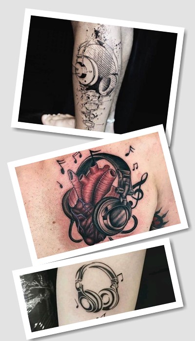 Тату навушники – оригінальний малюнок