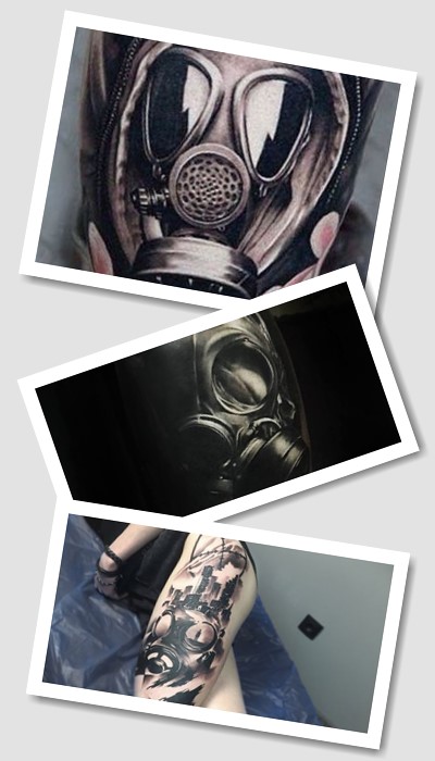 Варіанти малюнків Тату протигаз 