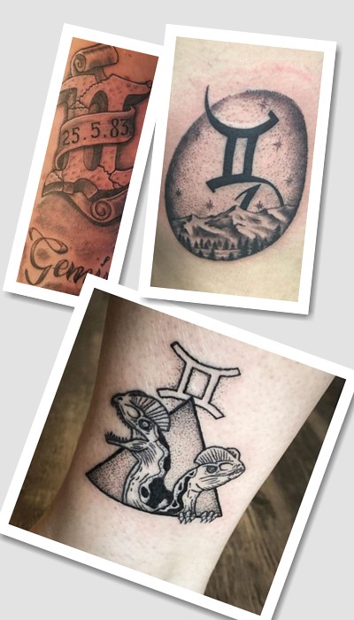 Тату знак Зодіаку Близнюки