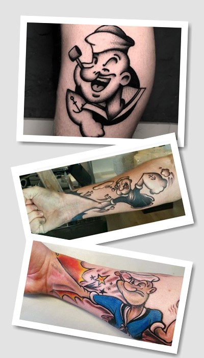 Незвичайні тату Моряк Папай