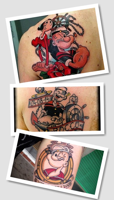 Татуювання із зображенням моряка Папая у Києві
