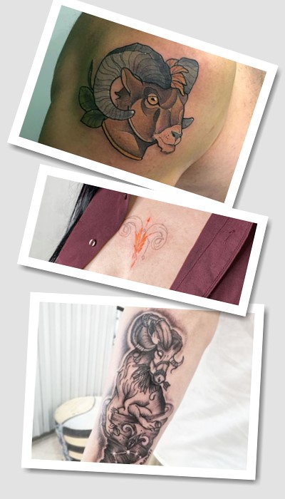 Чоловічий та жіночий варіант тату овен