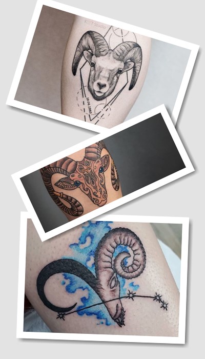 Місце розміщення татуювання знак зодіаку Овен