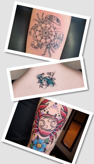 варіанти тату знак Зодіаку Рак