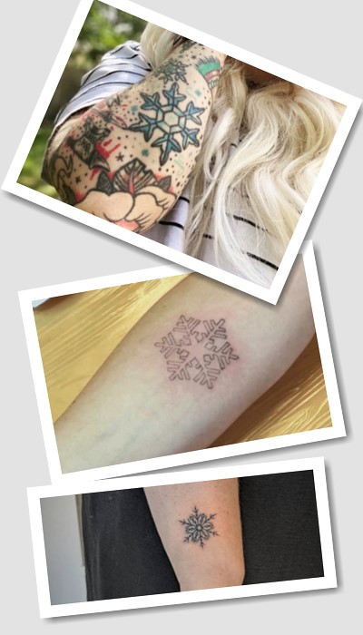Стилі та місця нанесення тату сніжинка