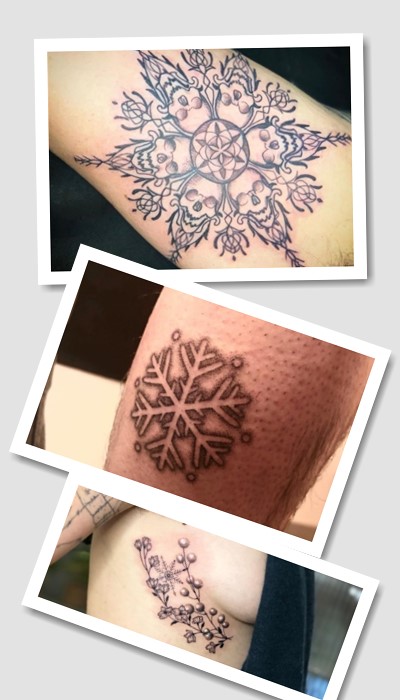 Тату сніжинка – вишуканий малюнок
