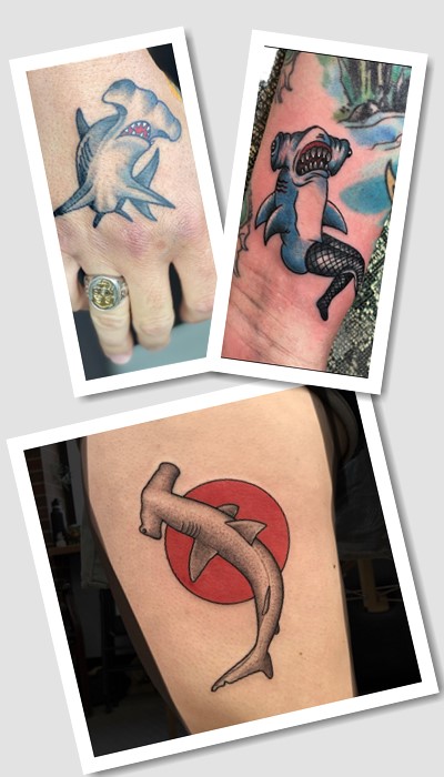 Варіанти малюнків тату акула молот