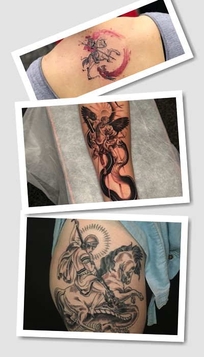 Значення та варіанти тату Георгій Побідоносець