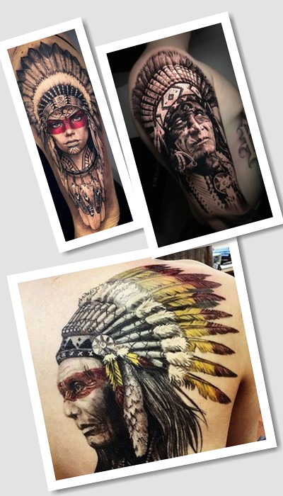 Індіанець тату – ефектний малюнок з глибоким змістом
