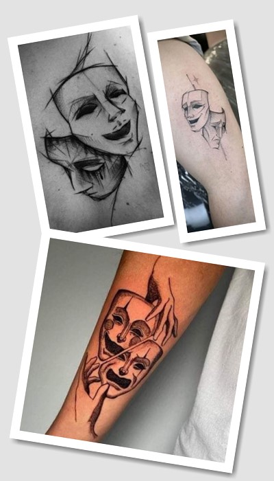 Тату маски театральні – оригінальний малюнок