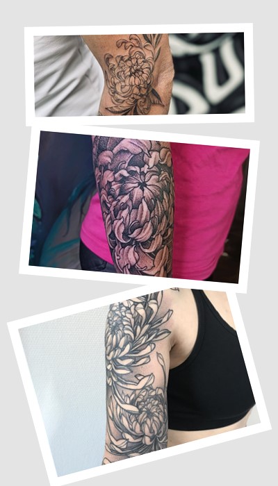 кому підійде тату хризантема