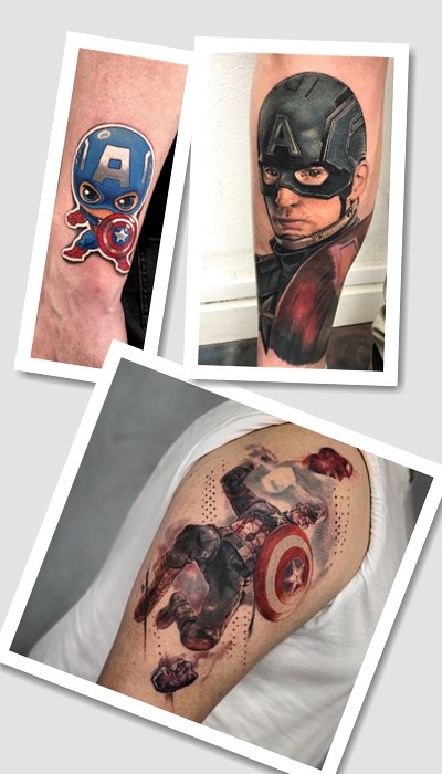 варіанти Тату Капітан Америка