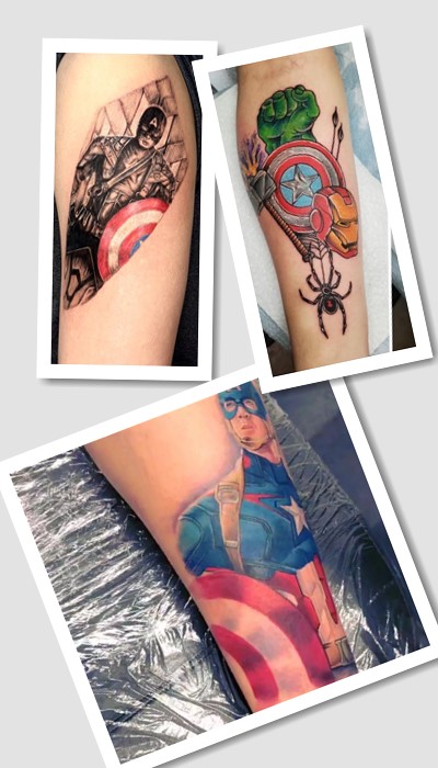 Тату Капітан Америка – уособлення героїзму