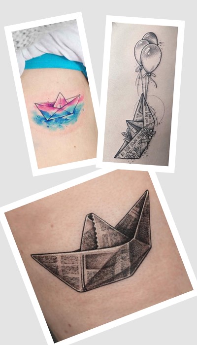 Тату паперовий кораблик