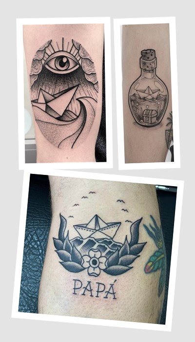 ідеї татуювання паперовий кораблик