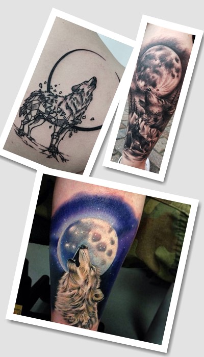 значення тату вовк виє на місяць