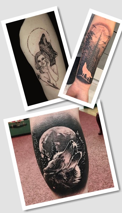 кому підійде тату вовк виє на місяць