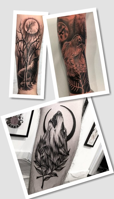 кому підійде татуювання вовк виє на місяць