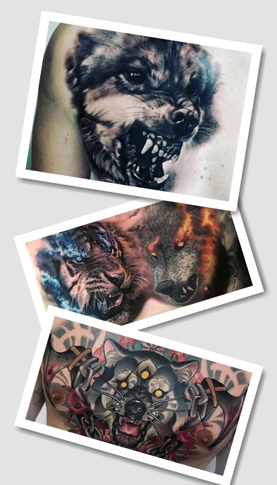 що означає тату вовк на грудях