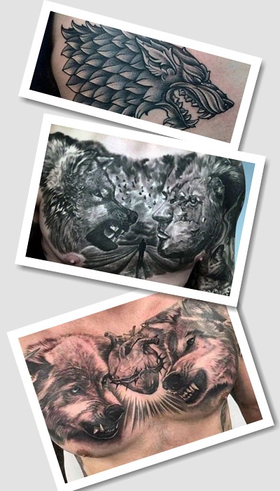 ідеї татуювання вовк на грудях
