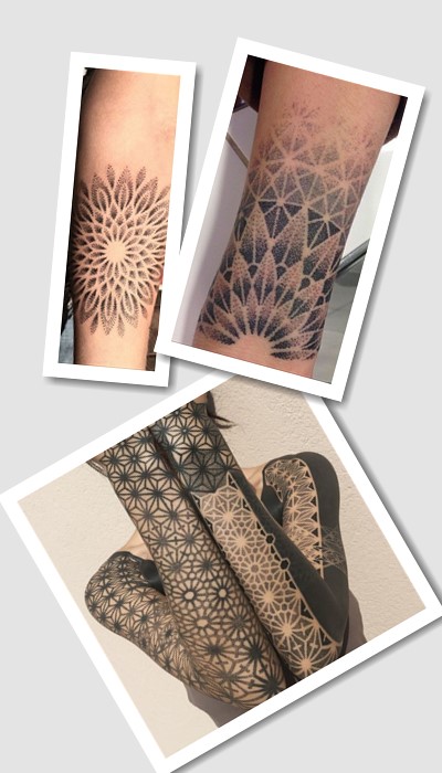 стиль дотворк тату 