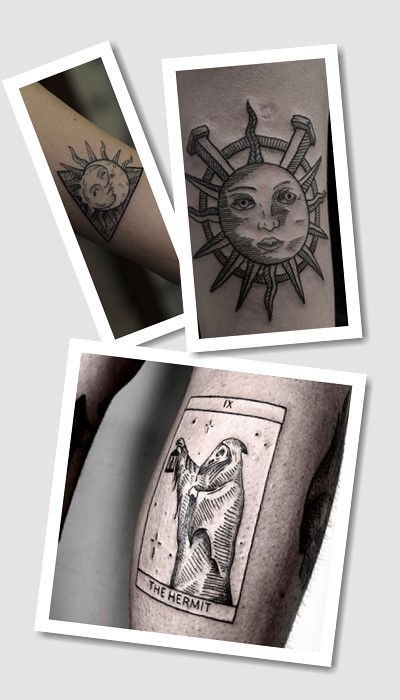 стиль гравюра татуювання