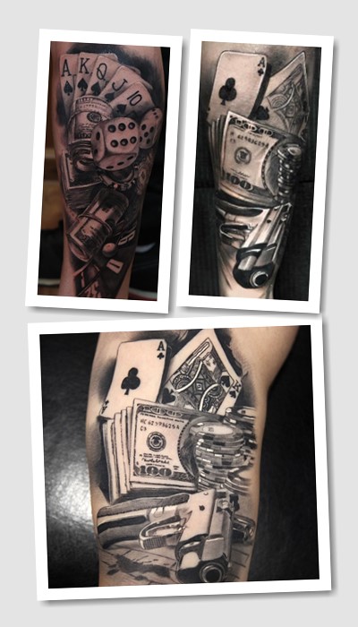 тату карти гроші два стволи