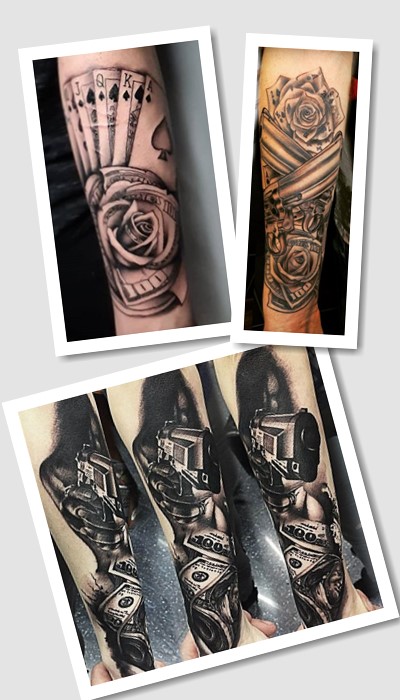 татуювання карти гроші два стволи