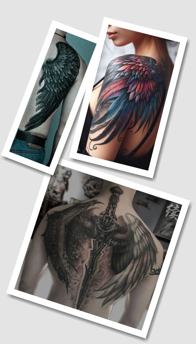 кому підійде тату Крила на спині